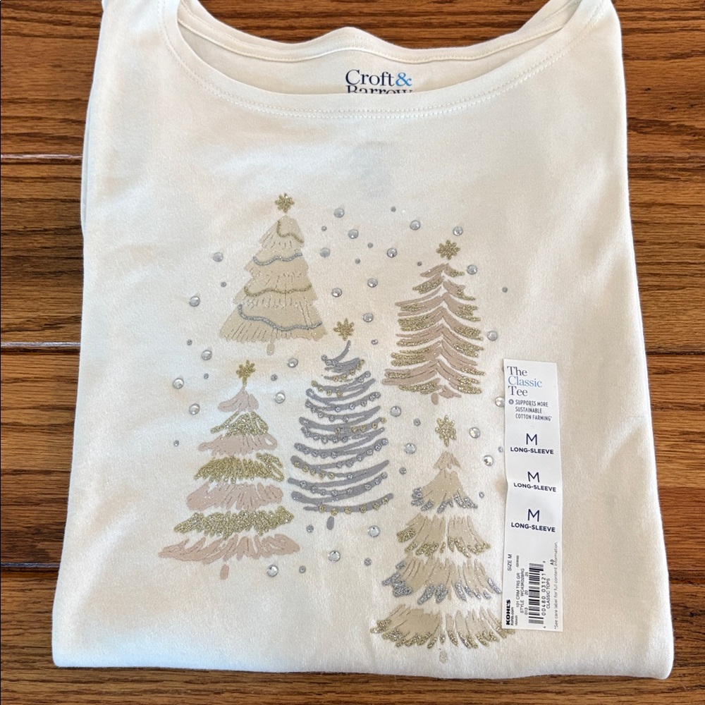 Croft & Barrow Holiday Long Sleeve Tee Shirts Set of 2 - Picture 5 of 12